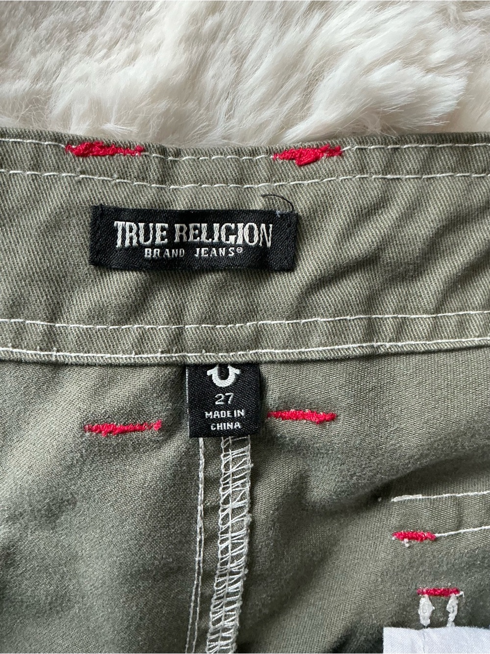 True Religion Olive Green Boyfriend Cargo Jeans - Picture 5 of 9